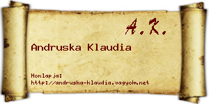 Andruska Klaudia névjegykártya