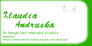 klaudia andruska business card